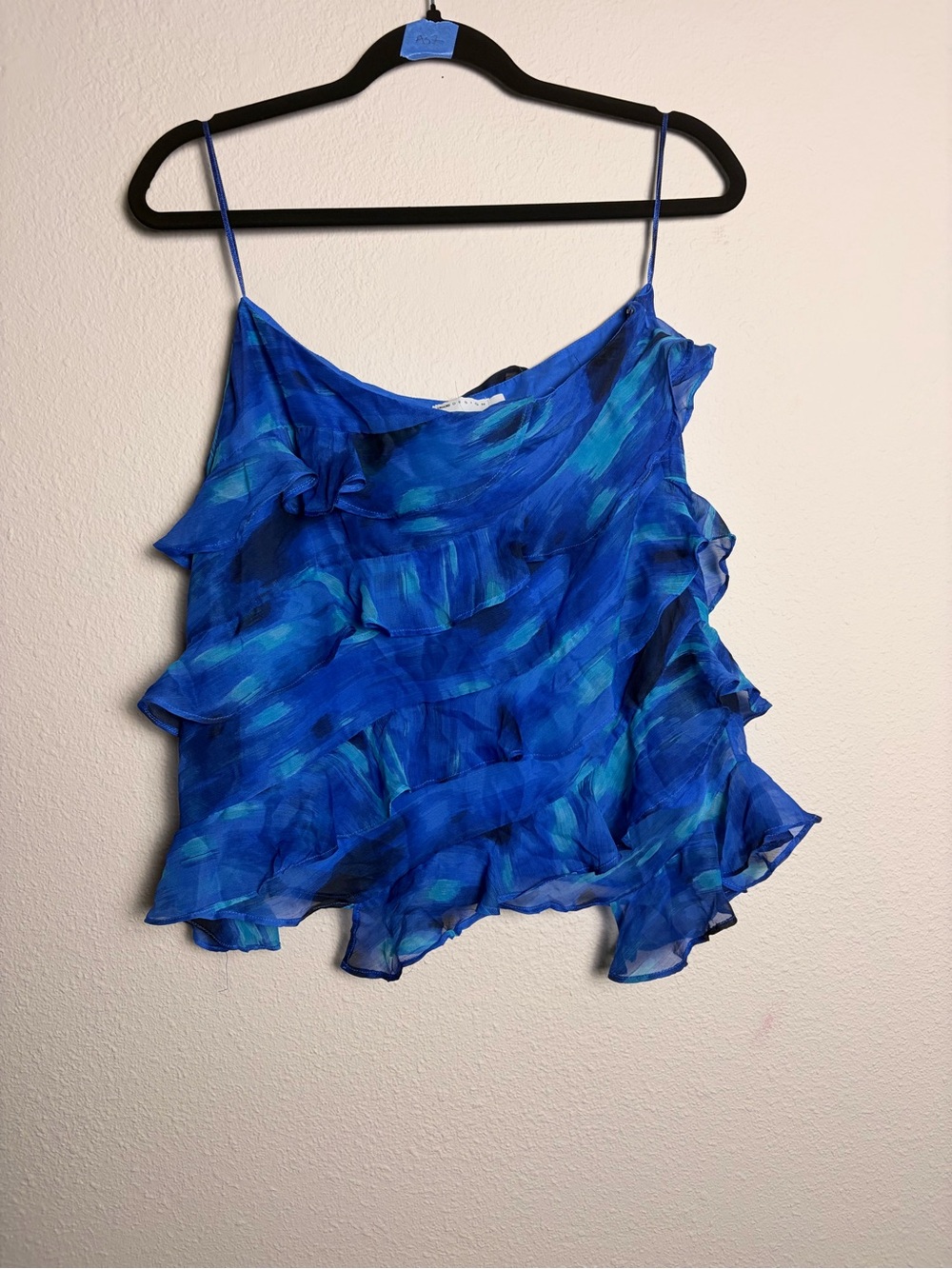 ASOS Blue and Teal Ruffled Mini Skirt